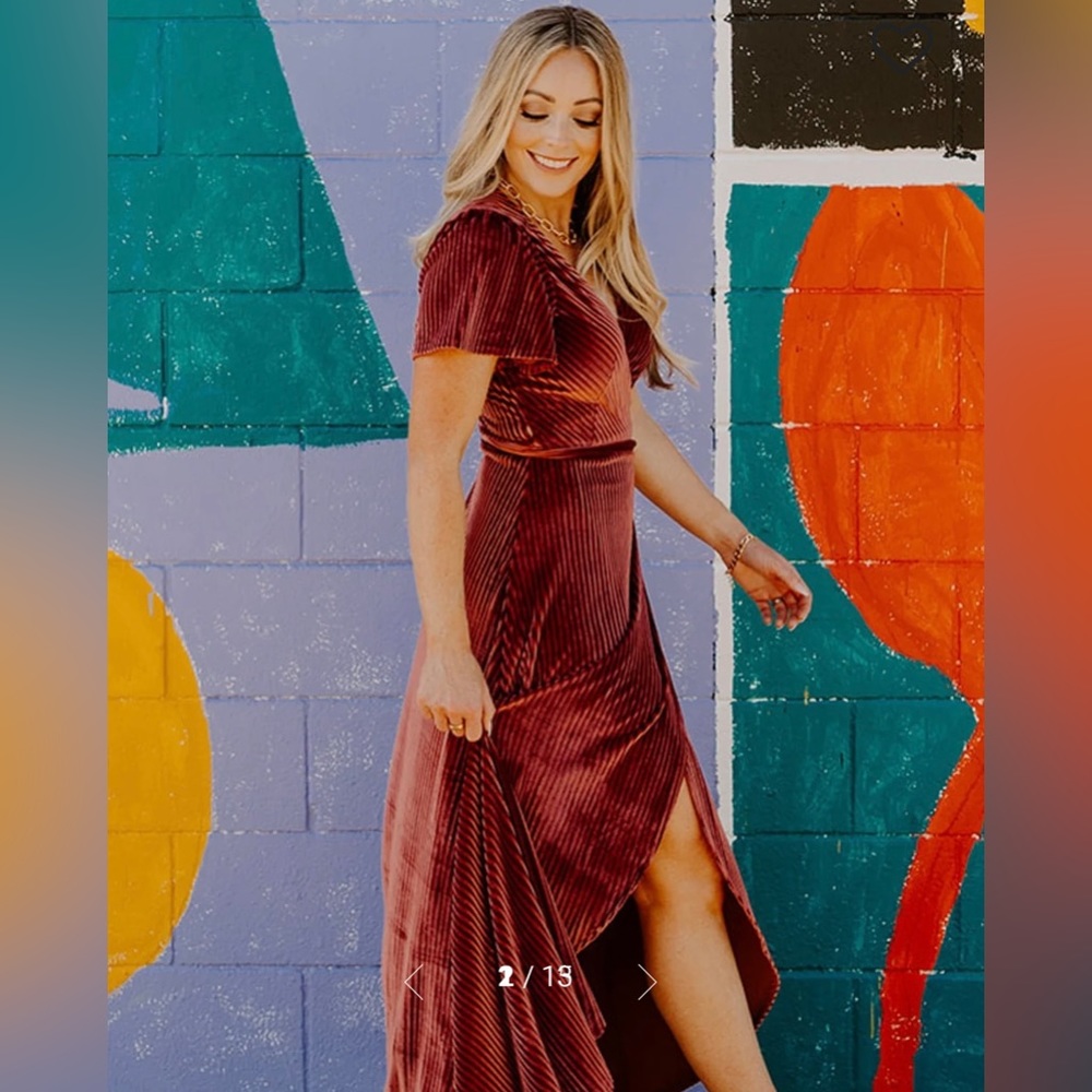 Baltic Born ribbed velvet wrap dress